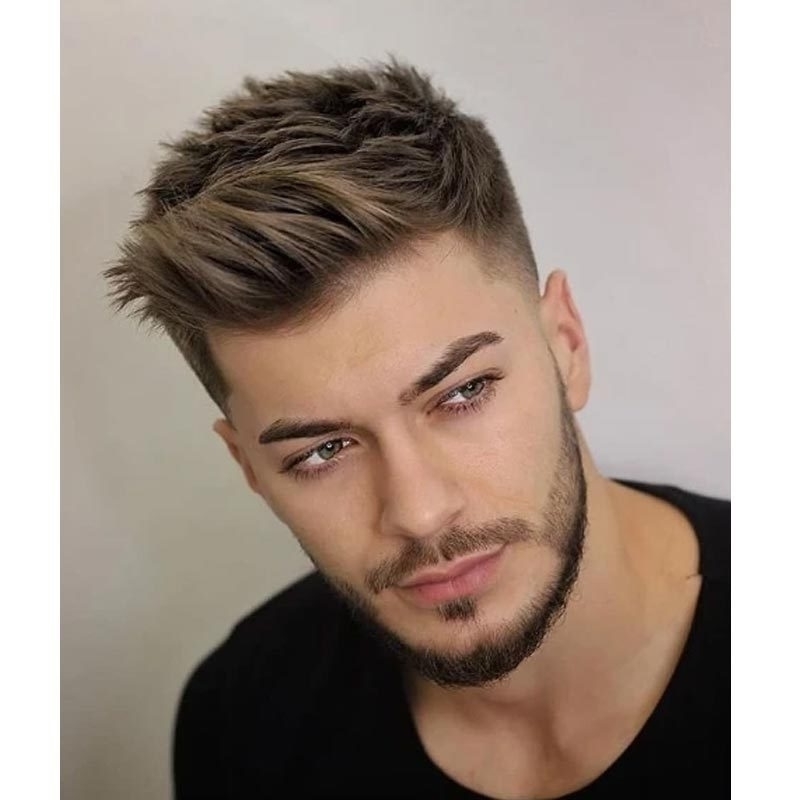 Wig Brown Black Men's straight high temperature silk head cover wig fashion short hair, Picture color
Wig Brown Black Men's straight high temperature silk head cover wig fashion short hair, Picture color