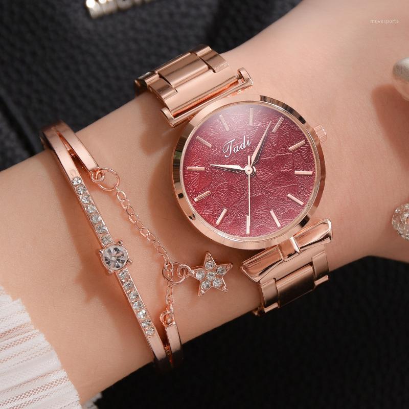 Wristwatches Alloy Quartz Watches Women Exquisite Leaf Patterns With Bracelet Rhinestone Gift Ladies Clock Montre Femme
Wristwatches Alloy Quartz Watches Women Exquisite Leaf Patterns With Bracelet Rhinestone Gift Ladies Clock Montre Femme