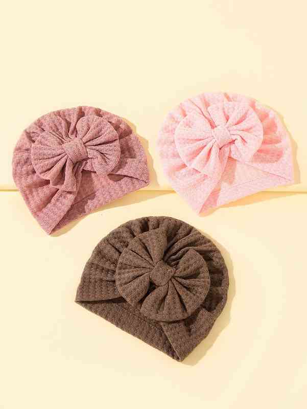 3pcs Baby Bow Knot Decor Hat SHE03