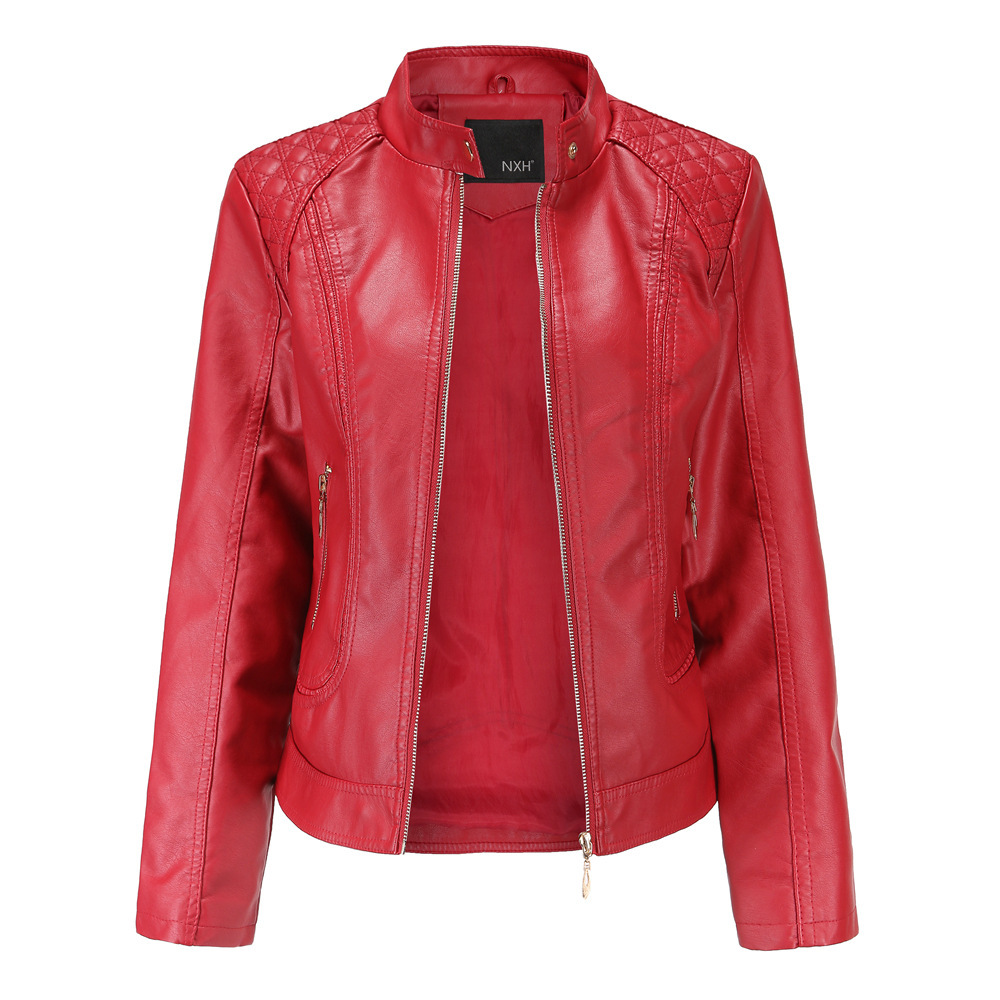 Leather Jacket Women Zippers Spring Autumn Women's PU Mandarin Collar Red Motor Biker Coat Female Oversized, Apricot
Leather Jacket Women Zippers Spring Autumn Women's PU Mandarin Collar Red Motor Biker Coat Female Oversized, Apricot