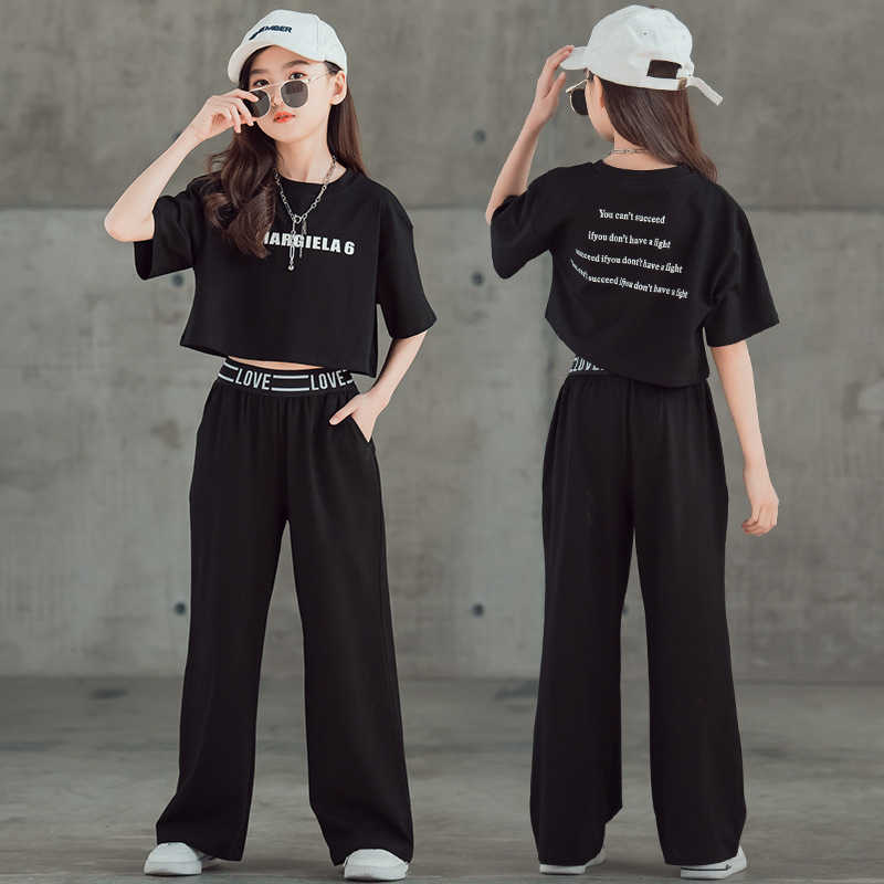 Clothing Sets Summer Teen Girls Children Fashion Letter Tops + Pants 2Pcs Outfits Kids Tracksuit 5 6 7 8 9 10 11 12 13 14 Years Y23
