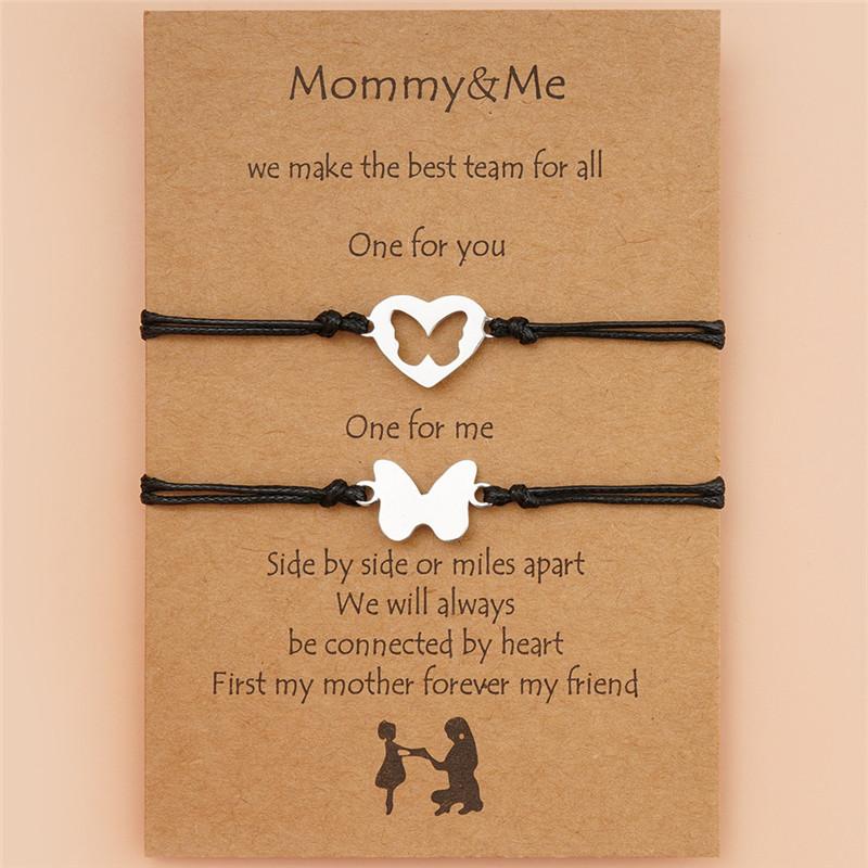 2pcs/set 2021 Mother's Day Card Bracelet Europe And America Creative Stainless Steel Hollow Butterfly Woven Charm Bracelets
2pcs/set 2021 Mother's Day Card Bracelet Europe And America Creative Stainless Steel Hollow Butterfly Woven Charm Bracelets