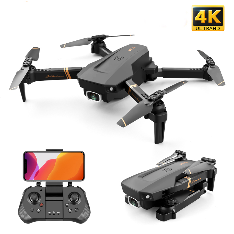 Drones V4 RC Drone 4k HD Wide Angle Dual Camera 1080P WiFi FPV Quadcopter Real-Time Transmission Altitude Hold Helicopter Toy Kid