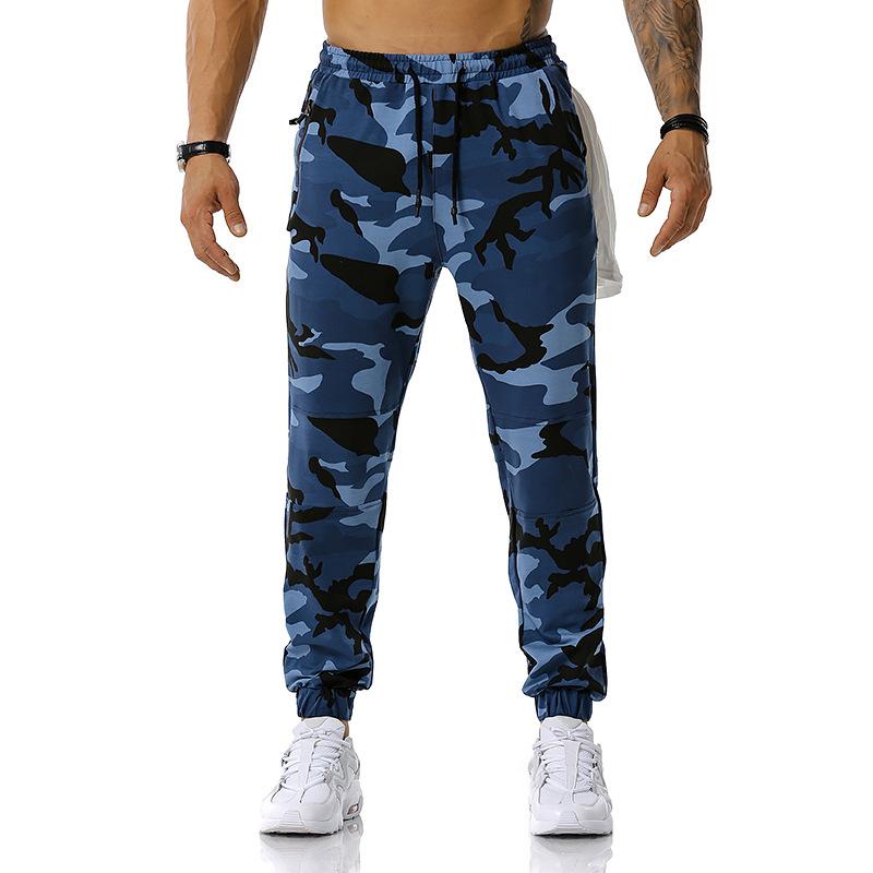 Men's Stitching Camouflage Jogging Pants Outdoor Sports Training Fitness Casual