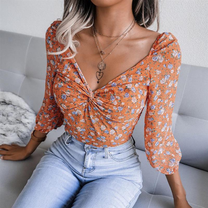 Women' Hoodies & Sweatshirts Woman Autumn Tops Shirt Sexy V-neck Knotted Long Sleeves Floral Chiffon Blouse For Party And Daily, As show
Women' Hoodies & Sweatshirts Woman Autumn Tops Shirt Sexy V-neck Knotted Long Sleeves Floral Chiffon Blouse For Party And Daily, As show