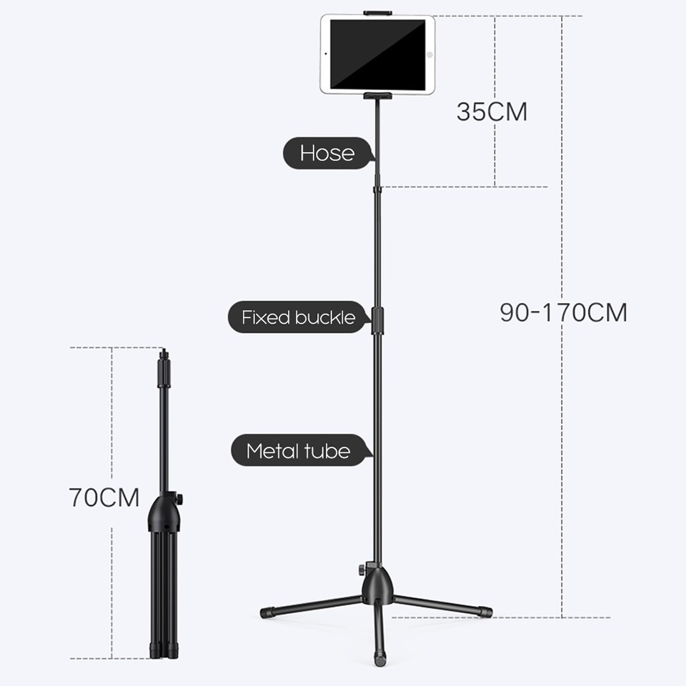 Aluminum Scalable Flexible Arm Floor Tablet Phone Stand Holder Support for Xiaomi iPad Pro12.9 Lounger Bed Mount Bracket