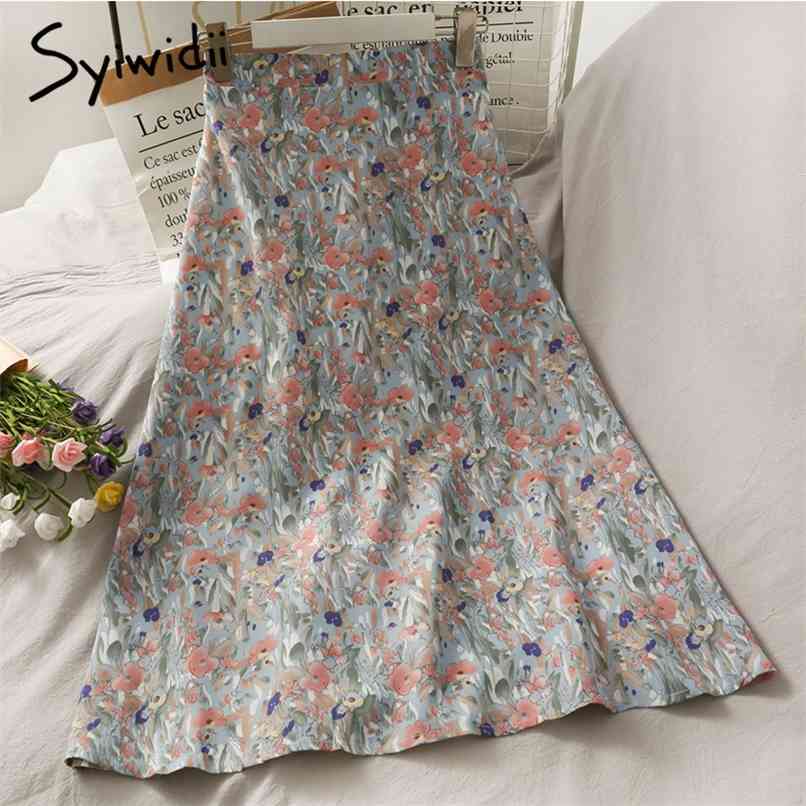 Vintage Floral Print Skirt Women High Waist Mid-Calf Elastic A-Line Casual Spring Summer Korean Fashion Skirts 210607, 39yellow
Vintage Floral Print Skirt Women High Waist Mid-Calf Elastic A-Line Casual Spring Summer Korean Fashion Skirts 210607, 39yellow
