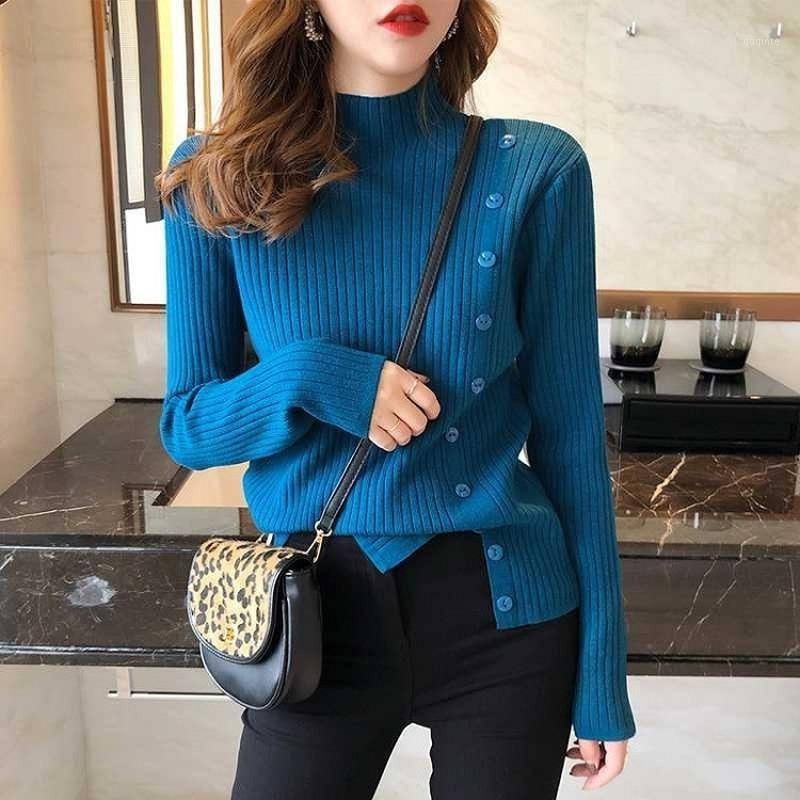 Women's Sweaters Autumn Half High Neck Knitting Sweater Bottoming Shirt Full Sleeve Loose Pullover And Elastic Girls Tops Casual, Green 
Women's Sweaters Autumn Half High Neck Knitting Sweater Bottoming Shirt Full Sleeve Loose Pullover And Elastic Girls Tops Casual, Green