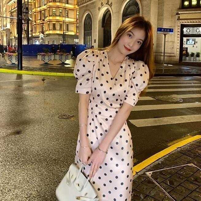 French Style Retro Elegant Goddess Temperament Polka-Dot Long Dress Summer p0809, 5266 long
French Style Retro Elegant Goddess Temperament Polka-Dot Long Dress Summer p0809, 5266 long