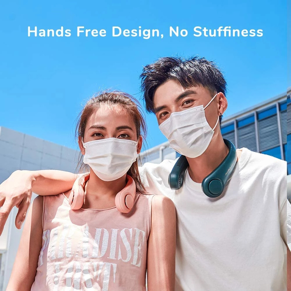 Portable Mini Bladeless Fan Neck Cooler 2400mAh USB Rechargeable Mute Sports Fans for Home Outdoor Ventilador Portatil Abanicos