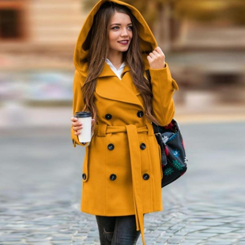 Women' Wool & Blends 2021 Spring And Autumn Women Overcoat Double Breast With Hooded Belt Slim Fitting Female Causl Jacket Streerwear Smart, Black
Women' Wool & Blends 2021 Spring And Autumn Women Overcoat Double Breast With Hooded Belt Slim Fitting Female Causl Jacket Streerwear Smart, Black