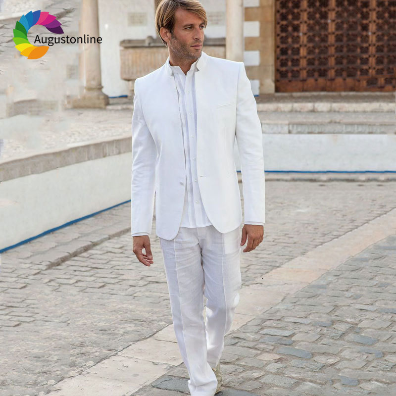 Men's Suits & Blazers Classic White Men for Wedding Custom Made Groom Tuxedo Vintage Stand Collor 2Piece Jacket with Pants GGZC, As the image
Men's Suits & Blazers Classic White Men for Wedding Custom Made Groom Tuxedo Vintage Stand Collor 2Piece Jacket with Pants GGZC, As the image