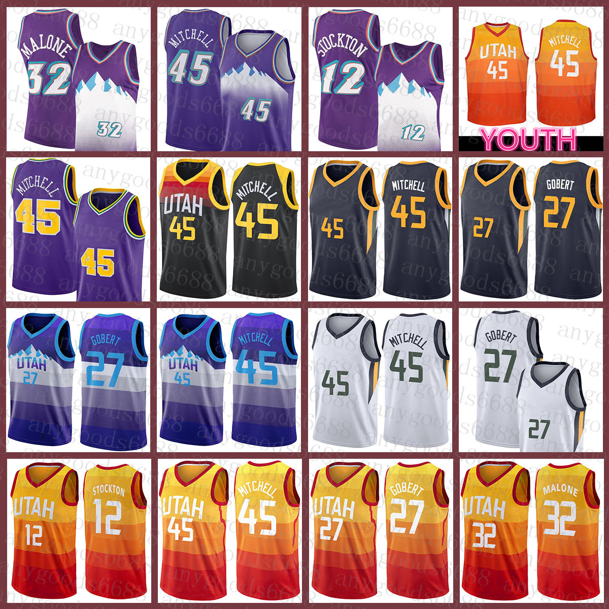 Utahs Jazzs Mens Basketball Jersey Donovan 45 Mitchell Youth Rudy 27 Gobert S-2XL John 12 Stockton Karl 32 Malone Brown
Utahs Jazzs Mens Basketball Jersey Donovan 45 Mitchell Youth Rudy 27 Gobert S-2XL John 12 Stockton Karl 32 Malone Brown