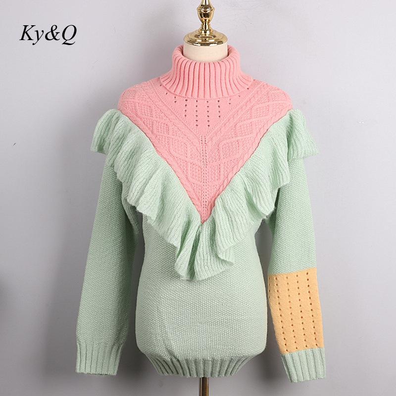 Women's Sweaters 2021 Autumn Winter Women Sweater Knitted Cute Sweet Tops Ruffled Hollow Out Color Matching Turtleneck Pullover, As pic
Women's Sweaters 2021 Autumn Winter Women Sweater Knitted Cute Sweet Tops Ruffled Hollow Out Color Matching Turtleneck Pullover, As pic