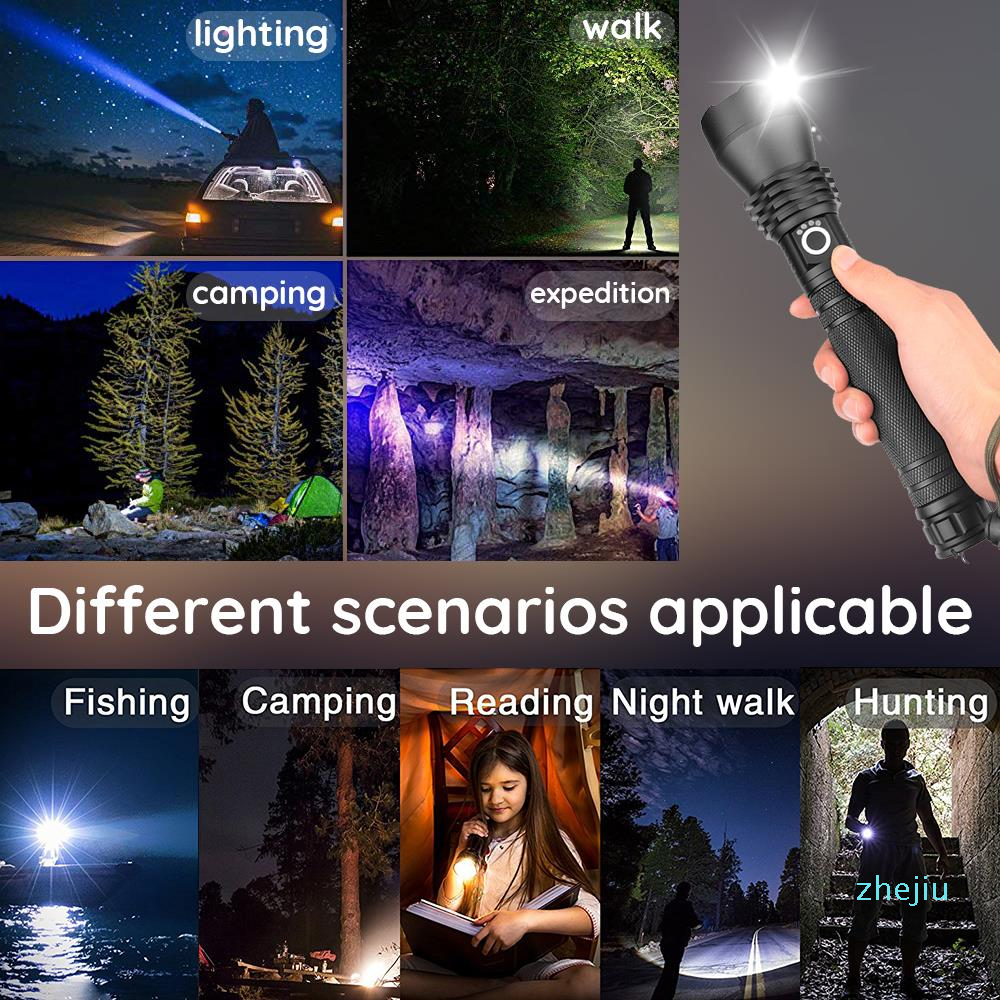 led flashlight 90000 lumens xhp702 most powerful flashlight 26650 usb torch xhp70 lantern hunting lamp hand light