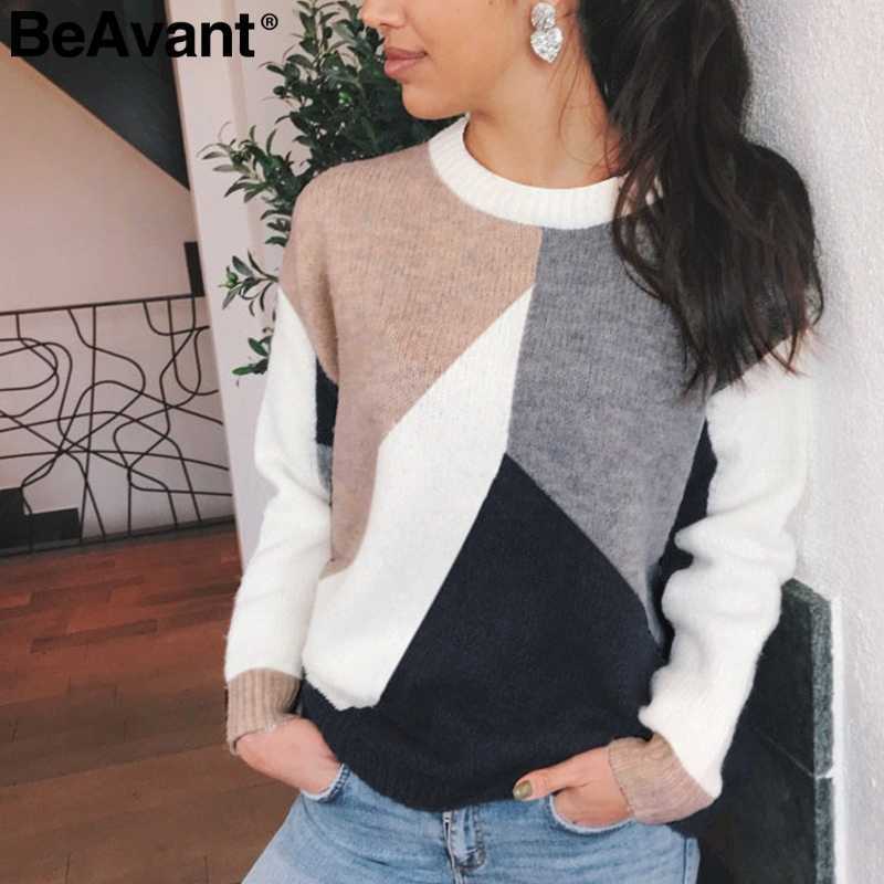 BeAvant Casual o-neck pullover sweater Knitted patchwork long sleeve women sweater England ladies chic warm winter sweater 210709, Multi
BeAvant Casual o-neck pullover sweater Knitted patchwork long sleeve women sweater England ladies chic warm winter sweater 210709, Multi