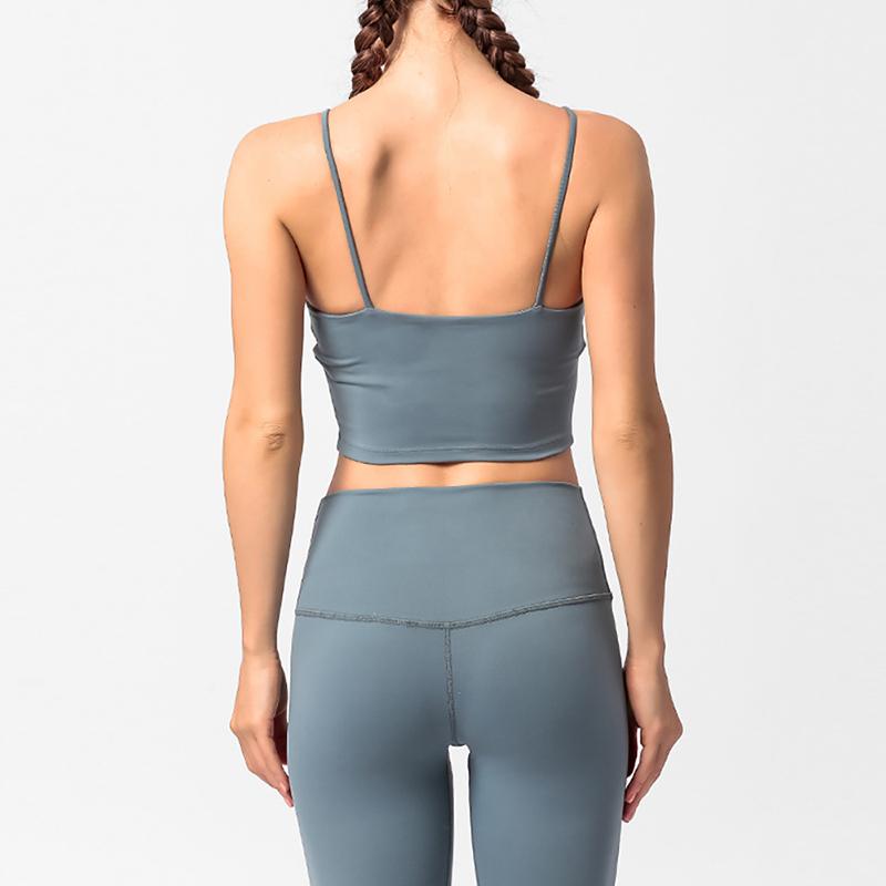Fitness Sets Women Sexy Backless Vest High Waist Skinny Push Up Jeggings Female Workout Seamless Legging Feminine Two Piece Dress