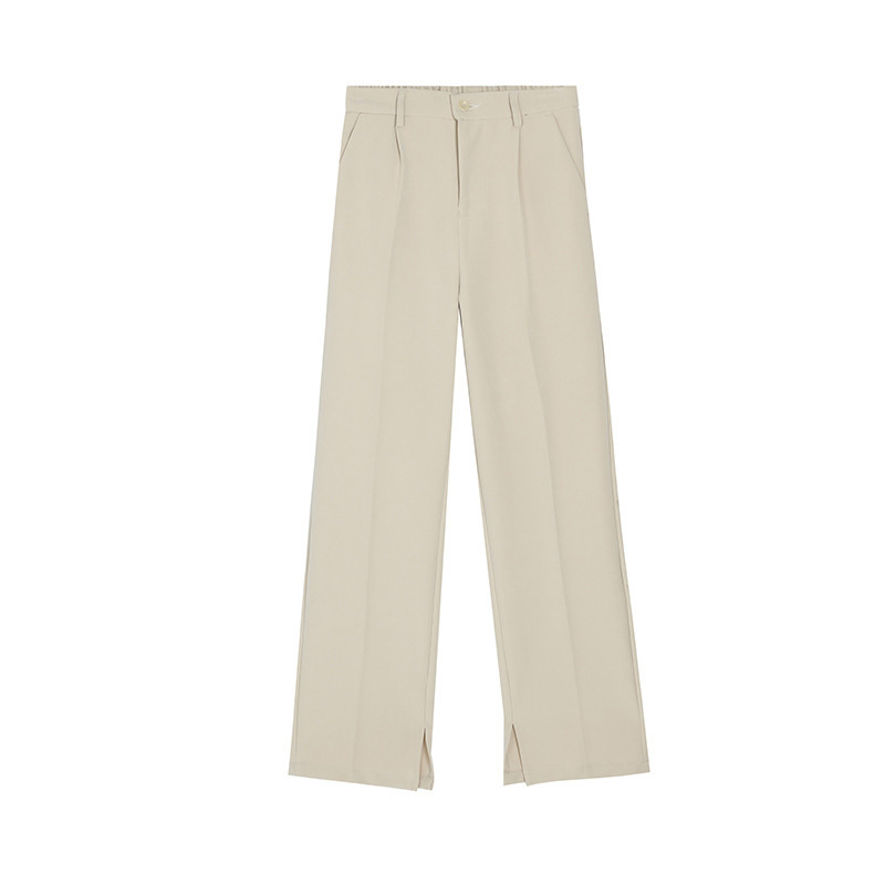 IEFB Men's Wear Split Bottoms Causal Pants Spring Straight Trousers Korean Back Elastic Waist Suit Pants 9Y5961 210524