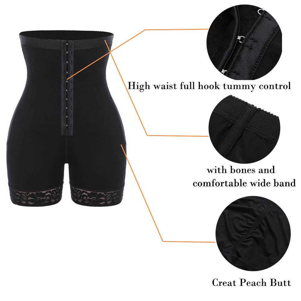 Plus Size S-6XL Flat Tummy and Legs Waist Trainer Sexy Lingerie Body Shaper Women Curver Shaper Thigh Trimmer Slimming Pants US T200526