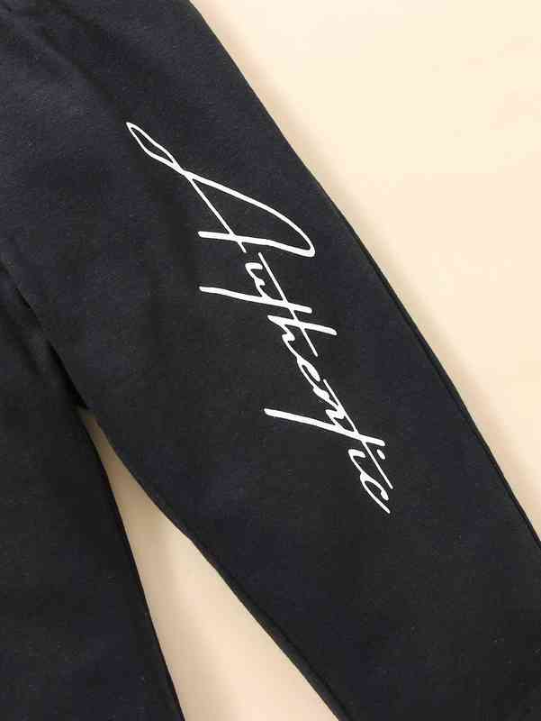 Baby Tiger Print Tee & Letter Graphic Pants SHE