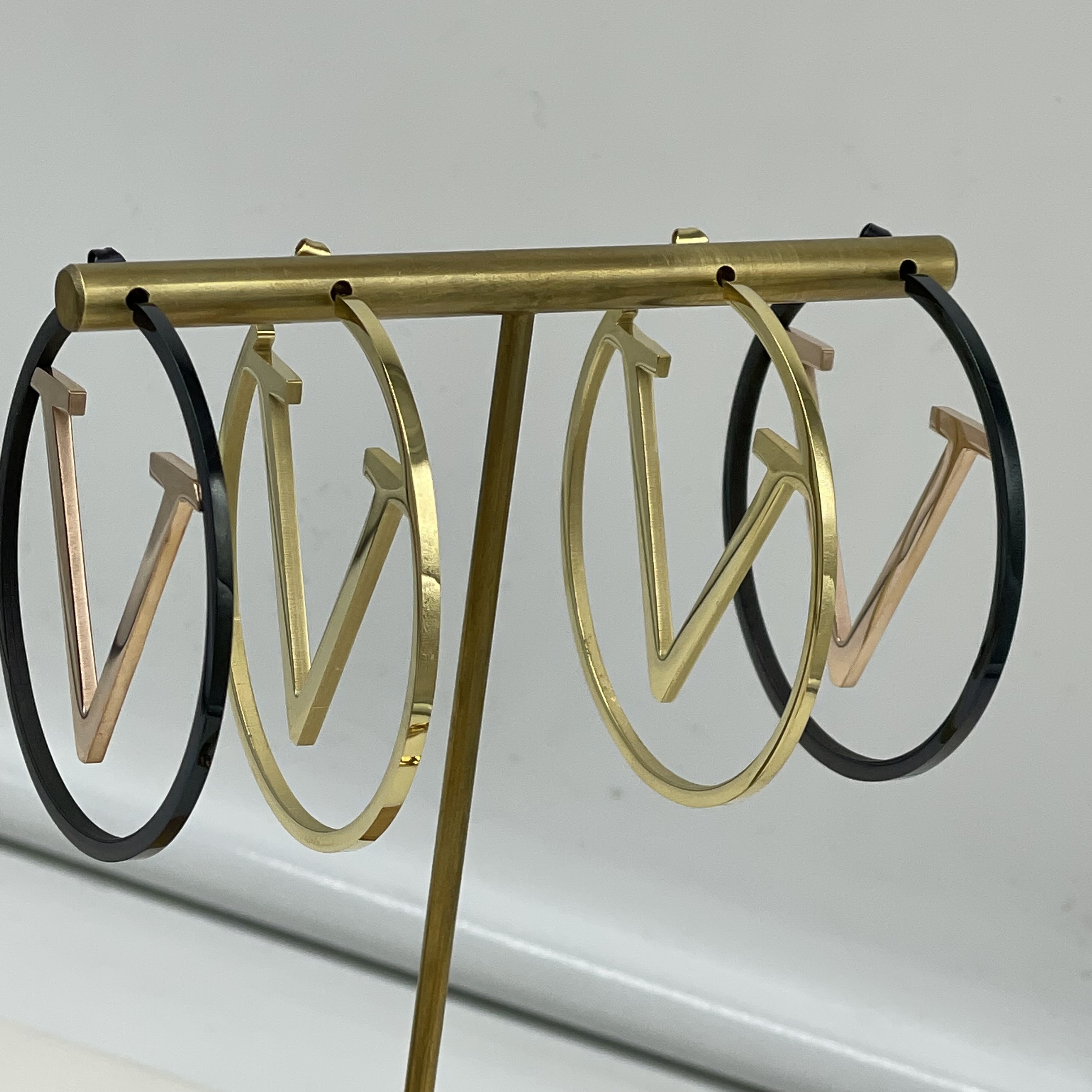 Newest hot sell Studs big Letter hoops Jewelry Stainless Steel Diameter 5.2cm Gold Plated never fade Earrings For Christmas Gifts Wholesale