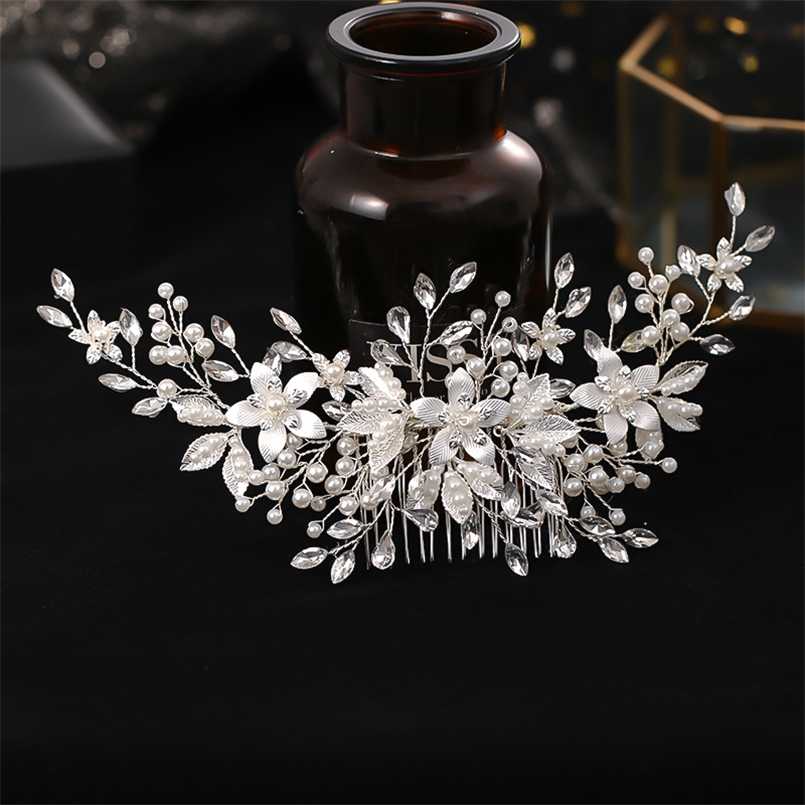 FORSEVEN Luxury Handmade Silver Color Flower Women Comb Alloy Imitation Pearl Hair Bridal Wedding Headdress Jewelry JL 211019
FORSEVEN Luxury Handmade Silver Color Flower Women Comb Alloy Imitation Pearl Hair Bridal Wedding Headdress Jewelry JL 211019