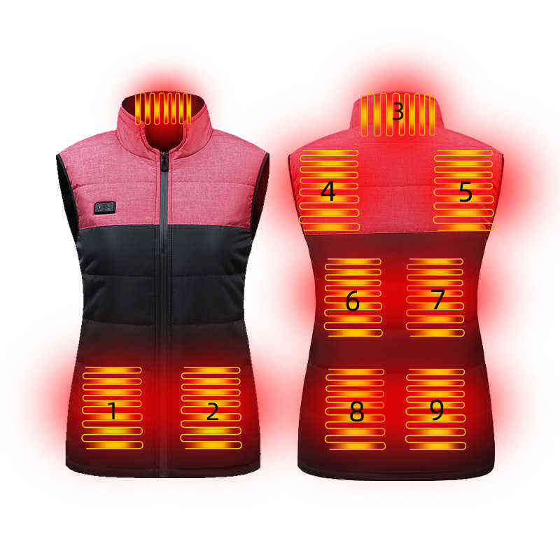 11 Heated Vest Jacket Fashion Men women Coat Clothes Intelligent Electric Heating Thermal Warm Clothes Winter Heated Vest 211111