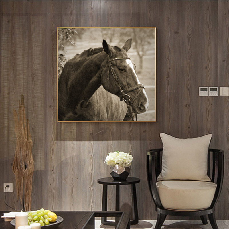 Vintage Horse Poster Canvas Painting Wall Art Animal Picture HD Print For Living Room Bedroom Decoration Cuadros No Frame