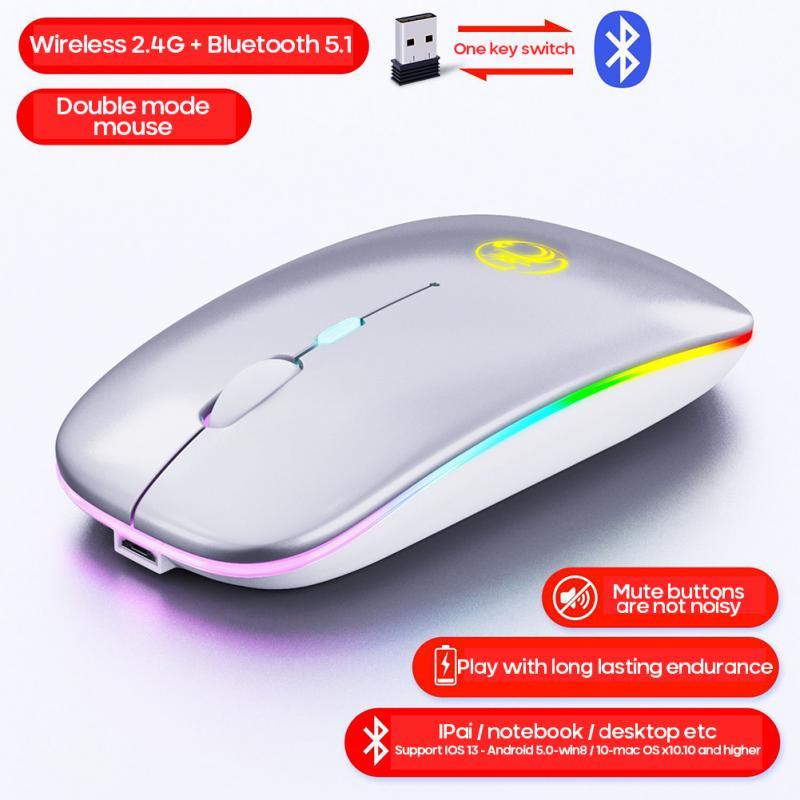 Colorful Wireless Mouse RGB Computer Silent PC Rechargeable Bluetooth With LED Portable Optical Mice For Laptop
Colorful Wireless Mouse RGB Computer Silent PC Rechargeable Bluetooth With LED Portable Optical Mice For Laptop