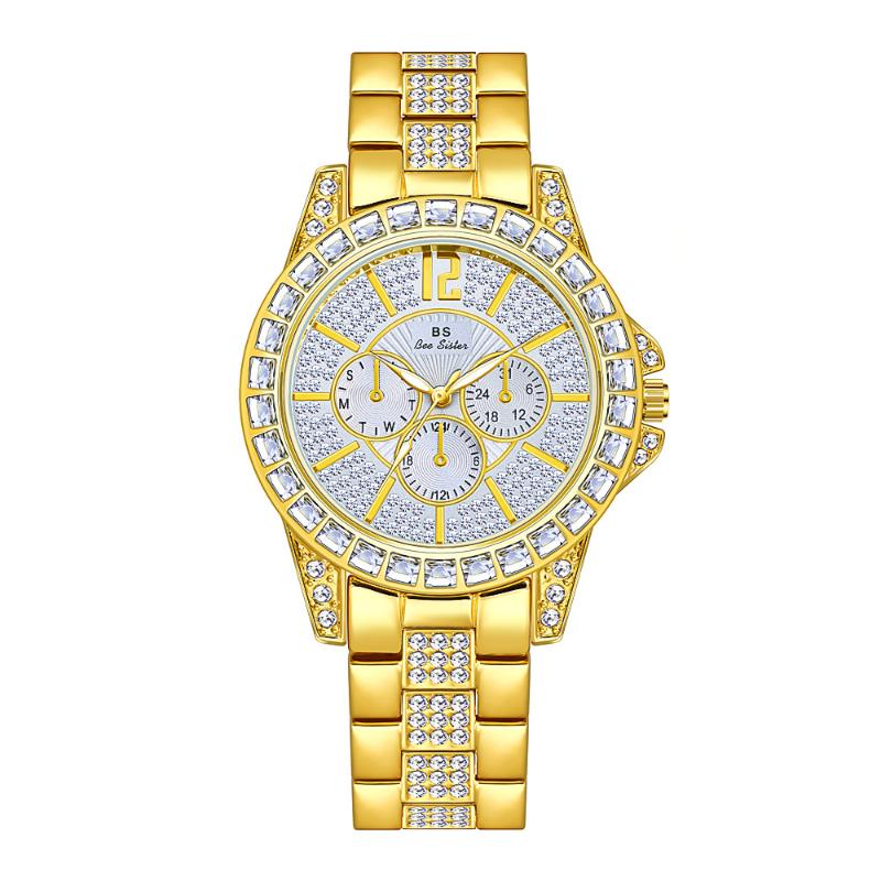 Wristwatches BS Letter 38mm Big Rocks Women Crystal Diamond Watches Luxury Quartz Analog Gold Silver Rose Color Iced Out Dress Wristwatch, Model 2 rose gold
Wristwatches BS Letter 38mm Big Rocks Women Crystal Diamond Watches Luxury Quartz Analog Gold Silver Rose Color Iced Out Dress Wristwatch, Model 2 rose gold