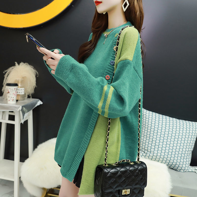 Autumn And Winter Pullover Sweater Women Loose Korean Version Of Lazy Wind Wild Wear Net Red Forest Bottoming 210427