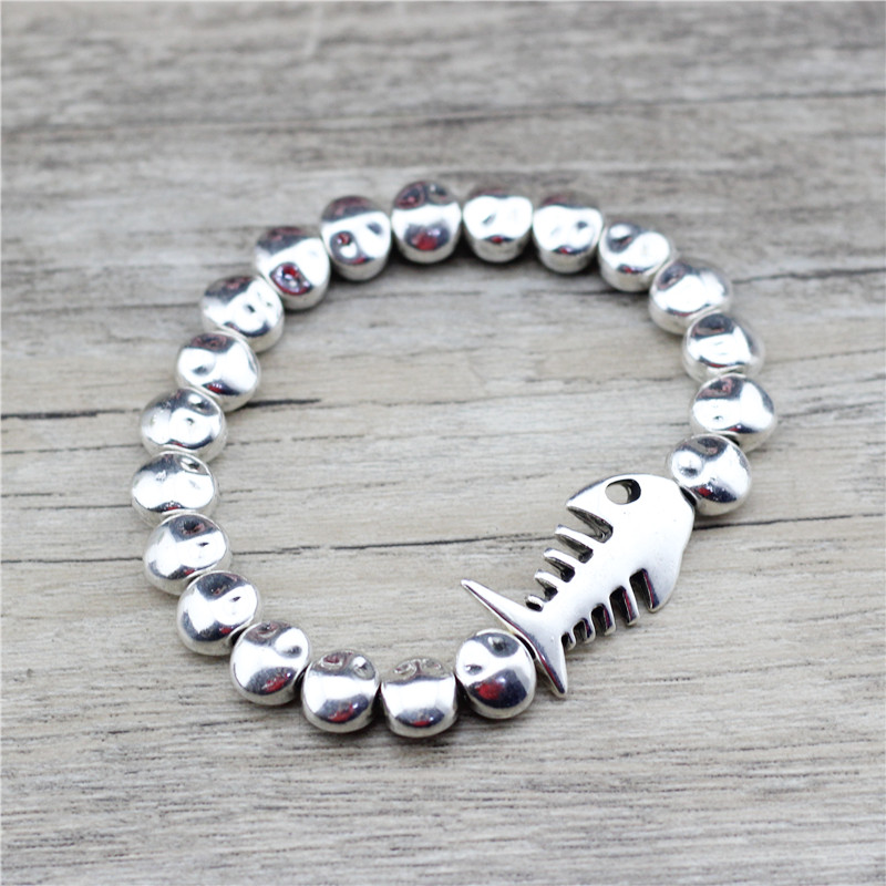 Anslow New Arrivals Original Design Fish Bones Wrap Charm Adjustable Metal Chamrs Bracelets Female Bracelets Hand Decorative