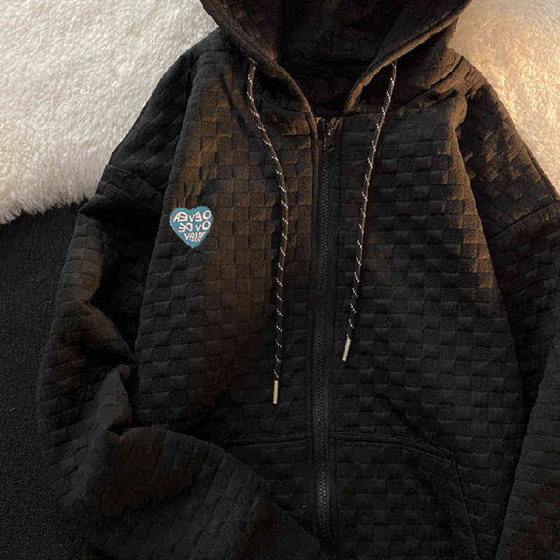 FESTY KARY Fashion Spring Autumn Women Hoodies Long Sleeve Letter Printed Loose Casual Zip up Hooded Sweatshirt for Women 211109