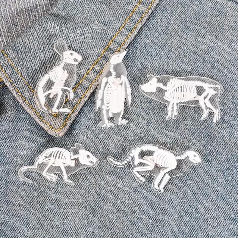 Animal Skeleton acrylic pin Cat pig rabbit penguin rat brooch Button Badge Lapel pin Clothes cap bag jewelry Gift for friend, Mixed colors
Animal Skeleton acrylic pin Cat pig rabbit penguin rat brooch Button Badge Lapel pin Clothes cap bag jewelry Gift for friend, Mixed colors