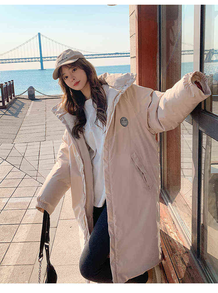 Down Cotton Padded Jacket Women's Winter Korean Loose Medium and Long Parkas Winter Jacket Women 211221wtt