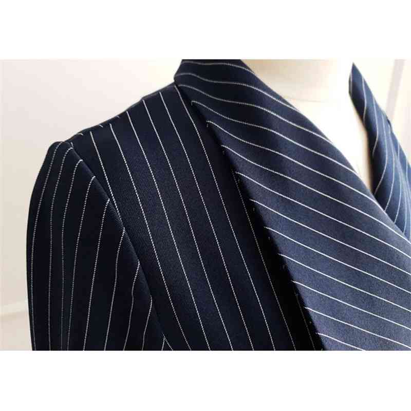 Arrival Stripe Blazer Dress Women Korea OL Elegant Autumn And Summer Chic Dresses Vestidos 210520