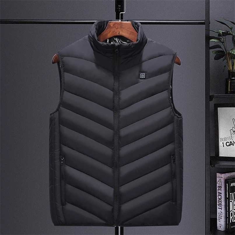 Men Autumn And Winter high quality Heated Vest Zones Electric Heated Jackets Men Graphene Heat Coat USB Heating Padded Jacket 211119