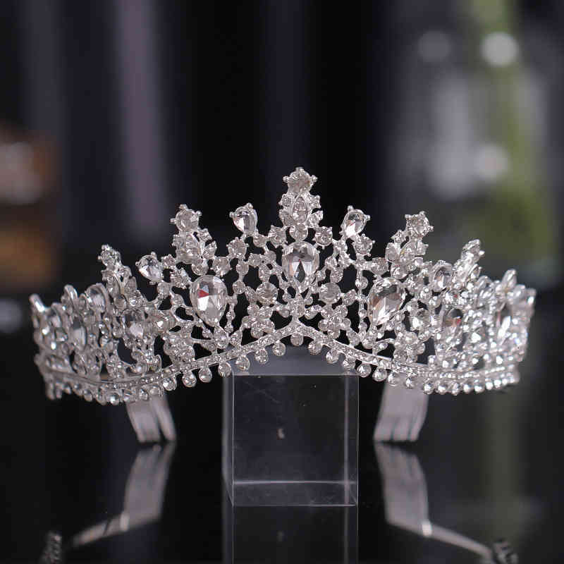 Wedding Hair Jewelry Accessories Crystal Crown with Comb Alloy Rhinestone Headdress Princess Gift