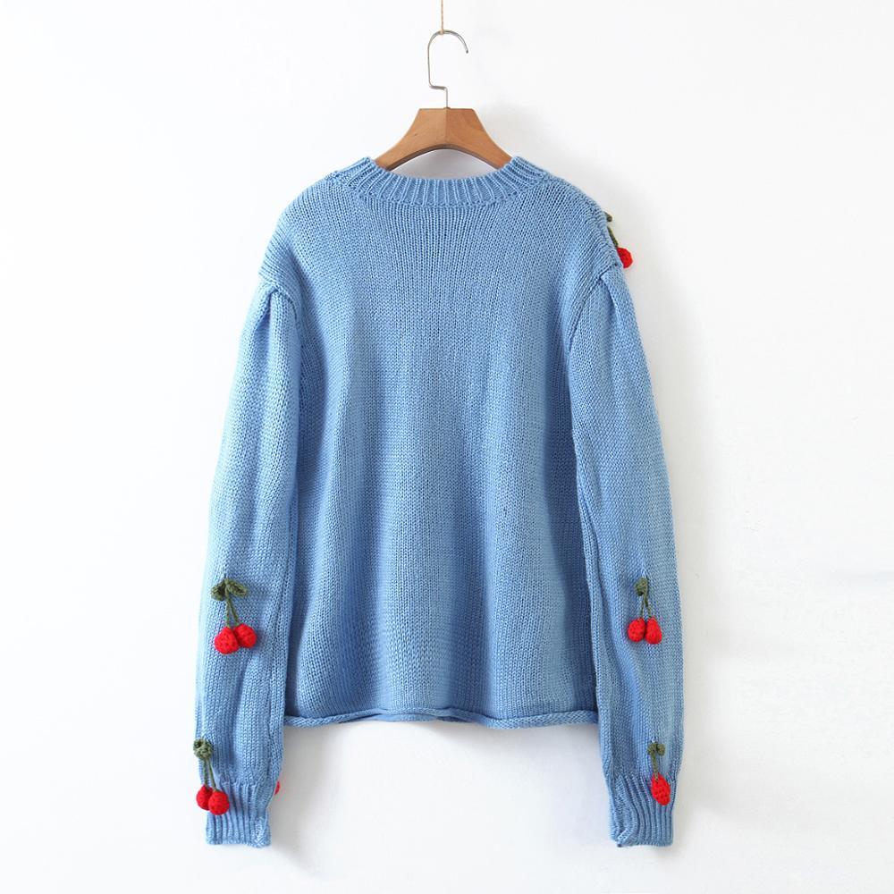 Men's Sweaters Female sweater Autumn neck cherry embryodery casual femme loose thick winter blue for T8UR, 1# shoe box
Men's Sweaters Female sweater Autumn neck cherry embryodery casual femme loose thick winter blue for T8UR, 1# shoe box