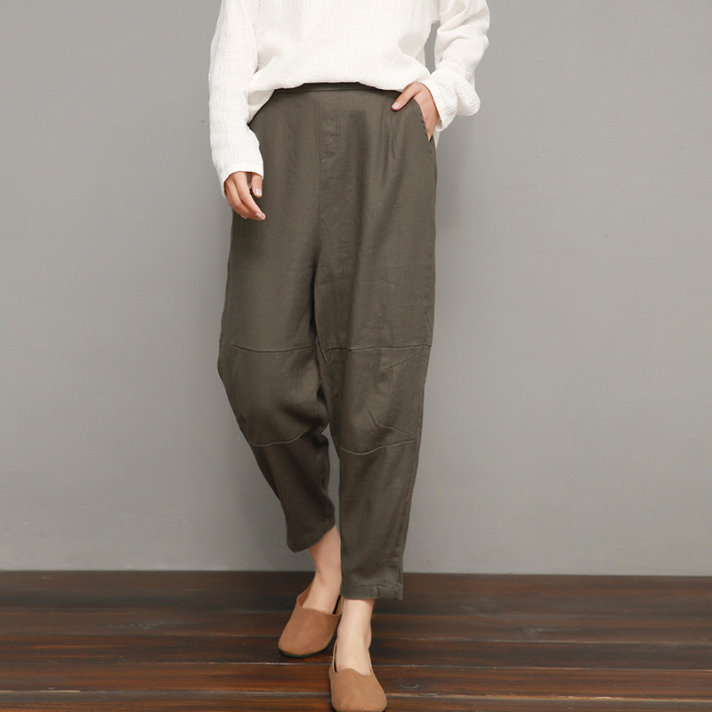 Johnature Ankle-length Pants Casual Loose Solid Color Pencil Pants Elastic Waist Summer Clothes Cotton Linen Women Pants 210521, Army green
Johnature Ankle-length Pants Casual Loose Solid Color Pencil Pants Elastic Waist Summer Clothes Cotton Linen Women Pants 210521, Army green