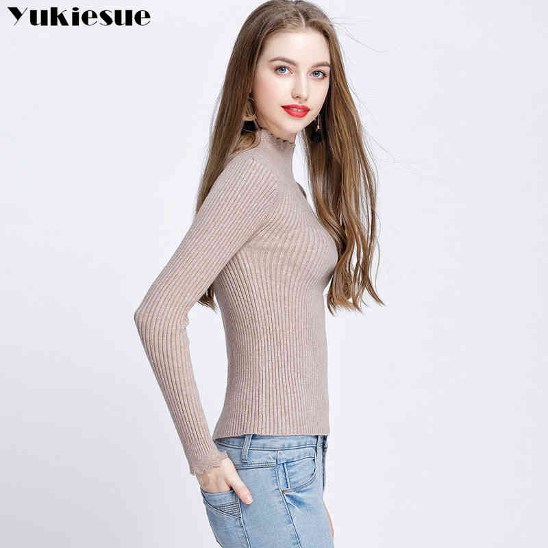 Women sweaters and pullovers winter spring pull sweater women tops turtleneck pullover solid knitted jumper female femme 210519, Black
Women sweaters and pullovers winter spring pull sweater women tops turtleneck pullover solid knitted jumper female femme 210519, Black