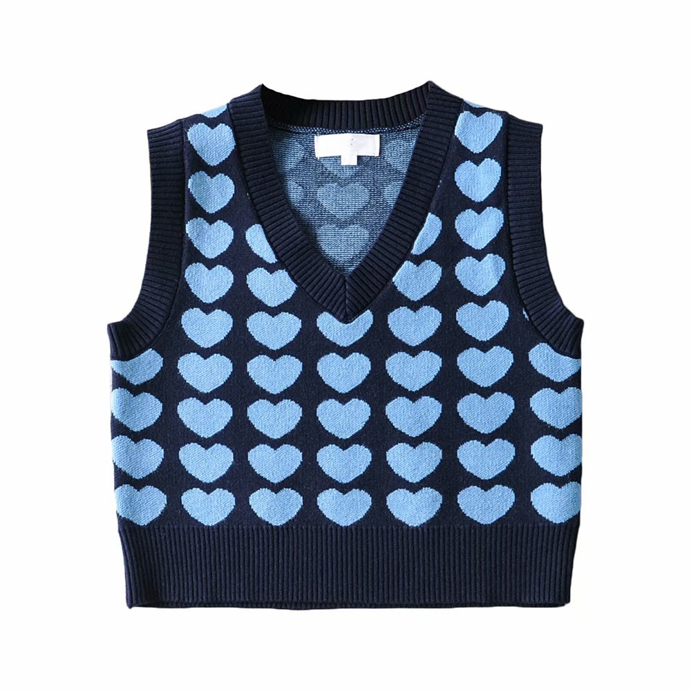 Women's Sweaters 2021 v-style cleavage knitted or crocheted female sweater casual love marine vest, Blue.
Women's Sweaters 2021 v-style cleavage knitted or crocheted female sweater casual love marine vest, Blue.