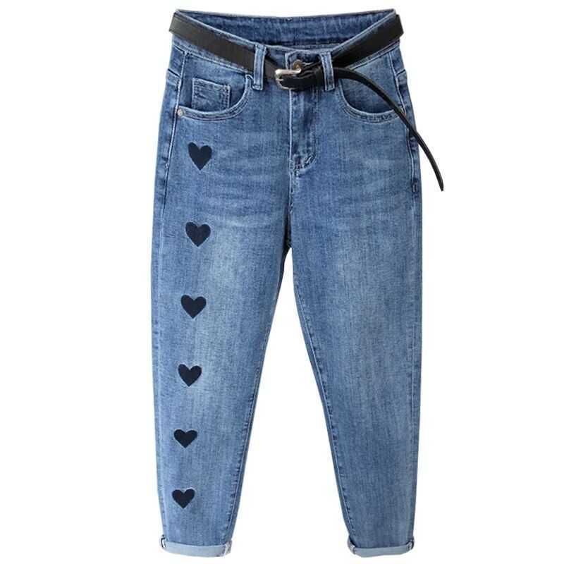Women Denim Harem Pants Loose Casual Korean Mom Jean Boyfriend Jeans For mid Waist Plus Size 210922