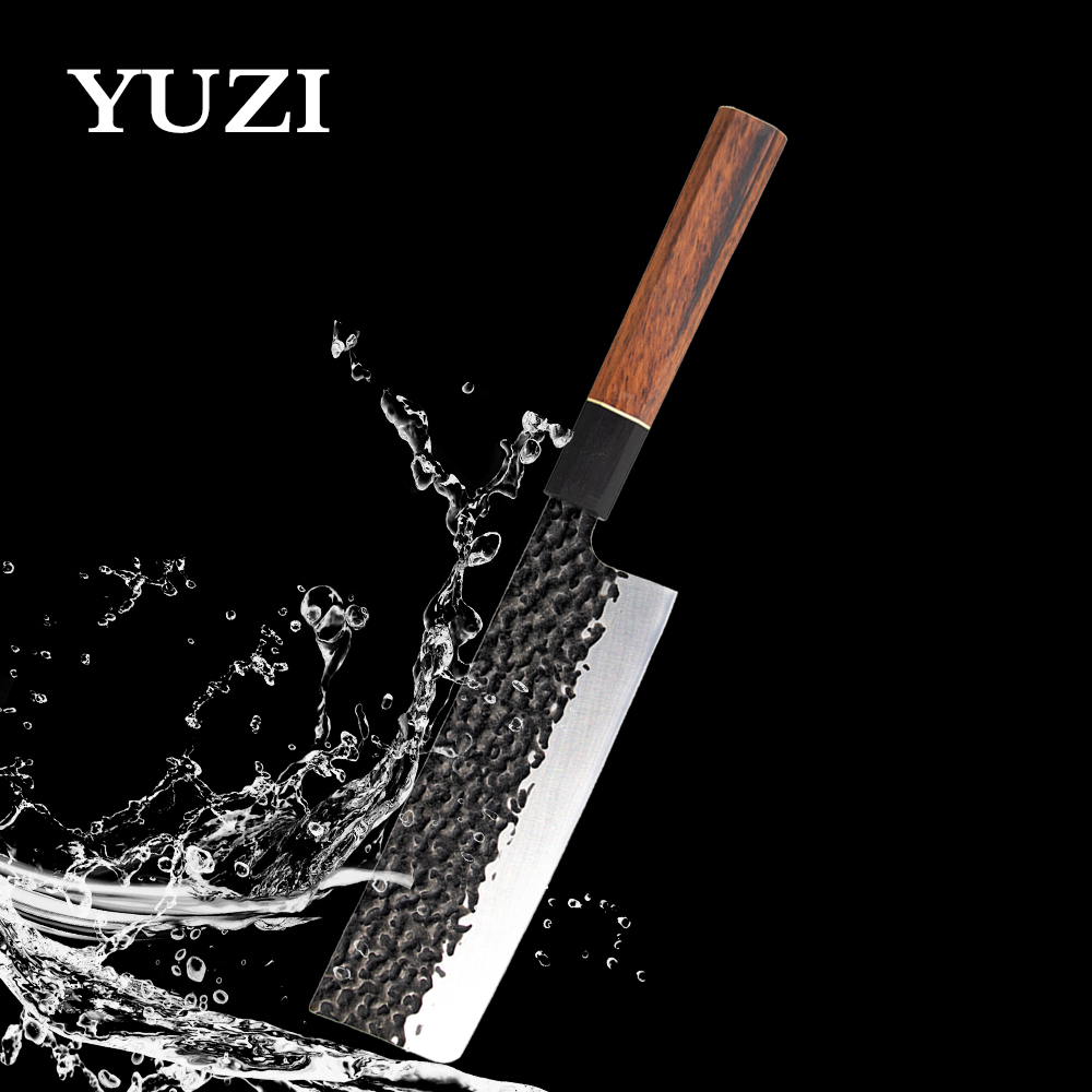 

YUZI 7 inch Handmade Forged Kitchen Knives High Carbon Stainless Steel Chef Knife Retro Meat Cleaver Tool Fishing Slicing Cooking Tools