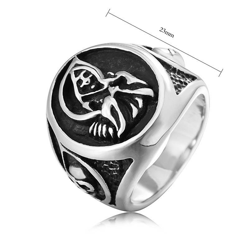 Cluster Rings Ghost Wizard Band Ring Death Sickle Skull Gothic Vintage Stainless Steel Finger For Men Boyfriends Jewelry
Cluster Rings Ghost Wizard Band Ring Death Sickle Skull Gothic Vintage Stainless Steel Finger For Men Boyfriends Jewelry