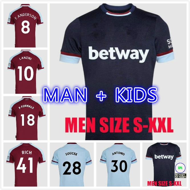 21 22 WEST soccer jerseys 2021 2022 LINGARD ANDERSON RICE NOBLE football shirts men + kids kit sets home away third top quality, Black;yellow
21 22 WEST soccer jerseys 2021 2022 LINGARD ANDERSON RICE NOBLE football shirts men + kids kit sets home away third top quality, Black;yellow