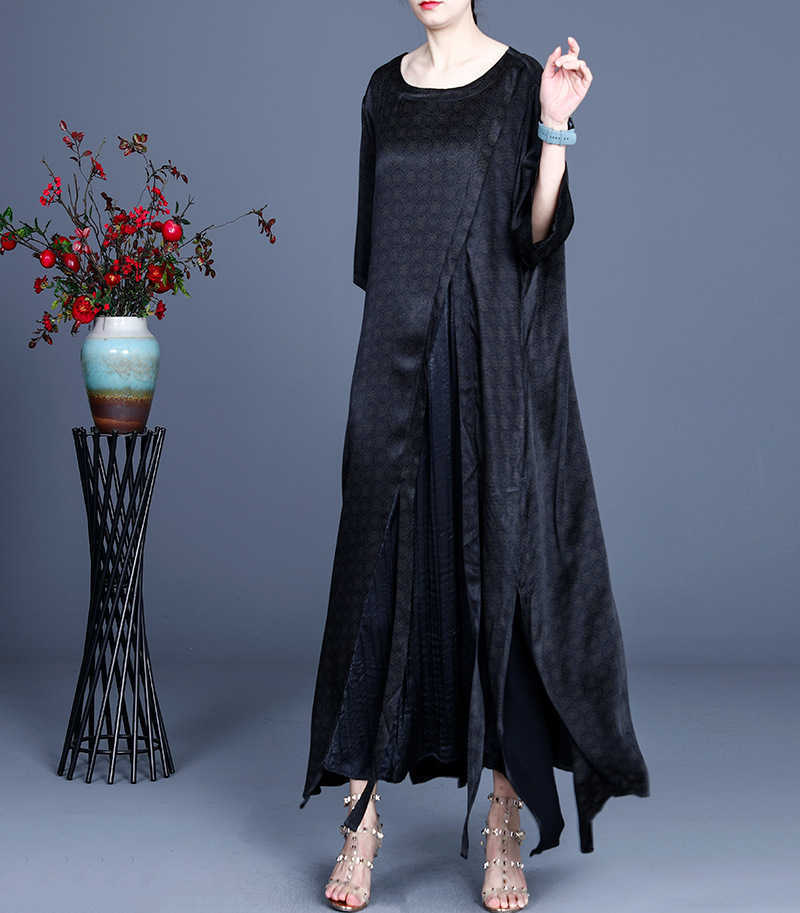 VANOVICH Summer Printed Dress Women Pluz Size Retro Casual Wild Short Sleeve Irregular Clothing 210615Z