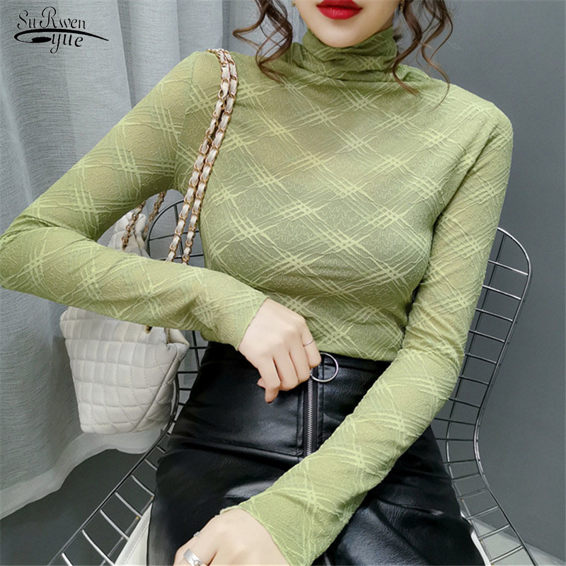 Long Sleeve Turtleneck Lace Bottoming Shirt Style for Autumn and Winter Sexy Priming Upper Garment Female Blusas 10811 210521, Black
Long Sleeve Turtleneck Lace Bottoming Shirt Style for Autumn and Winter Sexy Priming Upper Garment Female Blusas 10811 210521, Black
