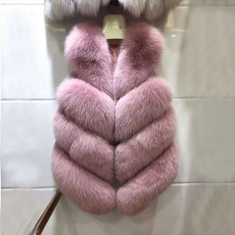 Sleeveless Jacket for Women Fur Vest Winter Short Artificial Coat Oversized Female Warm 210819