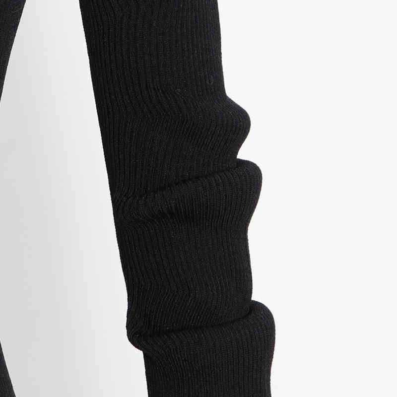 TWOTWINSTYLE Hollow Out Patchwork Chain Sweater For Women Turtleneck Long Sleeve Slim Knitted Tops Fashion Clothing 210517